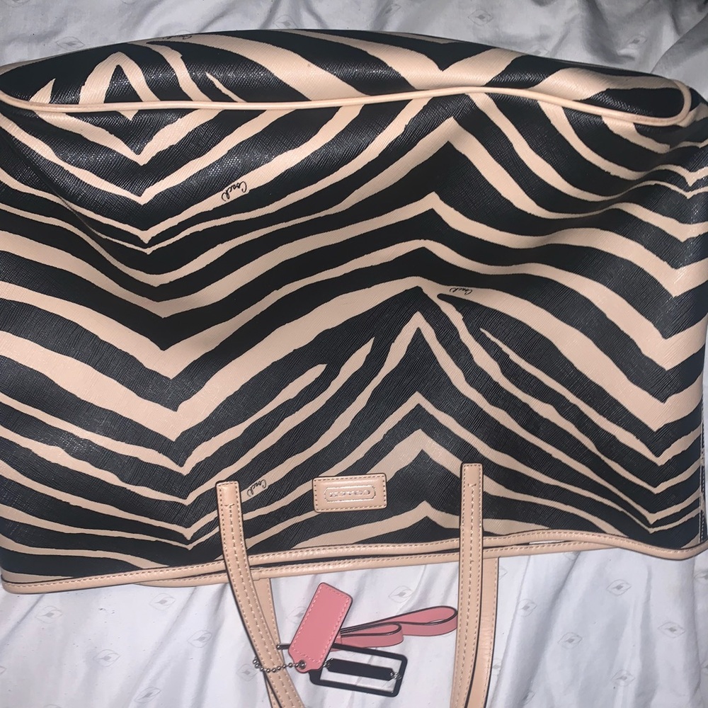 Coach zebra shoulder bag